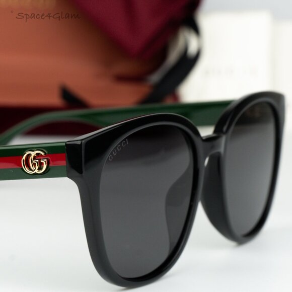 BRAND NEW Gucci GG0855SK 001 Black Grey Cat Eye Women Sunglasses